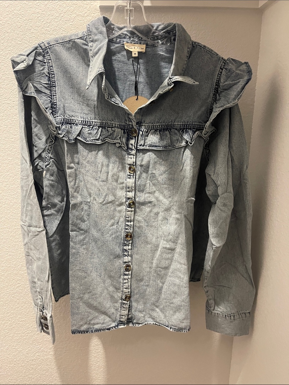 Aaron & Amber Light Wash Denim Shirt